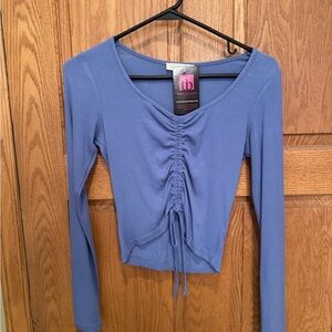 ILLA ILLA Blue Ruched Long Sleeve Top